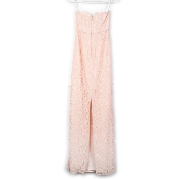 Donna Morgan Collection x BHLDN Reese Strapless Notch Neck floral Lace Gown sz 0 - Picture 4 of 16